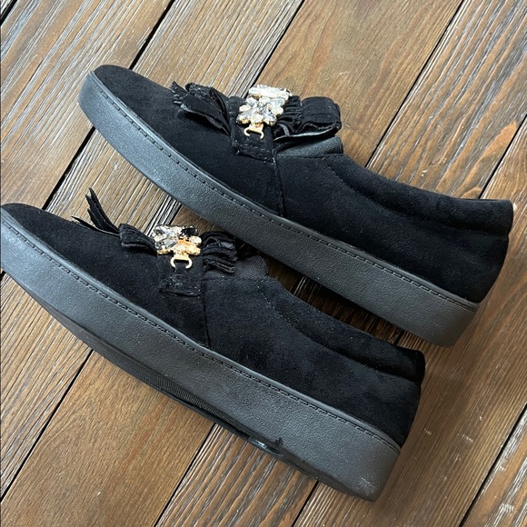 Elegant Black Embellished Women's Loafers - Picture 6 of 10